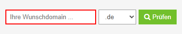 Domain Check: Domainname eingeben